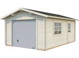 Garage PALMAKO "Roger", beige (naturbelassen), Massivholz, Garagen, BxTxH: 426x598x276 cm, mit Sektionaltor, naturbelassen