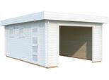 Garage PALMAKO "Rasmus, ohne Tor", weiß (weiß, weiß), H:253cm, Massivholz, Garagen, BxTxH: 420x598x253 cm
