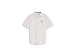 TOM TAILOR Herren Regular Fit Kurzarmhemd aus Baumwolle, braun, Meliert, Gr. M