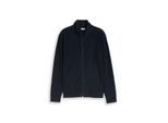 TOM TAILOR Herren Sweatjacke mit Stehkragen, blau, Uni, Gr. M