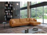 Ecksofa EGOITALIANO "Sophia, Designsofa mit extrakomfortablem Sitzkomfort, Breite 274cm", braun (cognac), B:274cm H:77cm T:154cm, Luxus-Micofaser Lederoptik (100% Polyester) ist ein neues technisches Gewebe mit einem visuellen und taktilen Aspekt, der dem Nubuk sehr nahe kommt, mit innovativen Eigenschaften. Seine außerordentliche Weichheit kommt von einem exklusiven Produktionsprozess, der Unrein