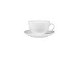 Tasse SELTMANN WEIDEN "Milchkaffeetasse mit Untertasse VIP. 370 ml weiß", weiß, B:16cm H:9cm Ø:16cm, Porzellan, Trinkgefäße, Tasse, Spülmaschinenfest, Mikrowellensicher, Ofenfest