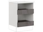 Unterschrank IMPULS KÜCHEN "Prag", Breite/Höhe: 60/72,3 cm", grau (beton, optik schiefer dunkelgrau), B:60cm H:72,3cm T:57,6cm, Dekorfolie, Holzwerkstoff, Schränke, Unterschrank, vormontiert, mit Soft-Close, mit zwei Auszügen