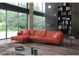 Ecksofa EGOITALIANO "Sophia, Designsofa mit extrakomfortablem Sitzkomfort, Breite 274cm", rot (marsala), B:274cm H:77cm T:154cm, Luxus-Micofaser Lederoptik (100% Polyester) ist ein neues technisches Gewebe mit einem visuellen und taktilen Aspekt, der dem Nubuk sehr nahe kommt, mit innovativen Eigenschaften. Seine außerordentliche Weichheit kommt von einem exklusiven Produktionsprozess, der Unreinh