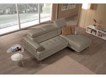 Ecksofa EGOITALIANO "Soul, Design und Sitzkomfort auf hohem Niveau, tolle Details, L-Form", grau (taupe), B:250cm H:99cm T:166cm, Leder »BULL« (echtes Rindsleder). Geschliffenes, pigmentiertes und behandeltes Rindsleder mit einer Dicke von 1, 3-1, 5 mm. Dieses Leder zeigt eine ziemlich weiche Hand mit einem halb undurchsichtigen Aussehen. Es handelt sich um ein geschütztes Leder. Eine leichte Deck