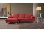 Ecksofa EGOITALIANO "Shakira, Design & Sitzkomfort auf hohem Niveau, Breite 236cm, L-Form", rot (kirschrot), B:236cm H:84cm T:152cm, Leder »BULL« (echtes Rindsleder). Geschliffenes, pigmentiertes und behandeltes Rindsleder mit einer Dicke von 1, 3-1, 5 mm. Dieses Leder zeigt eine ziemlich weiche Hand mit einem halb undurchsichtigen Aussehen. Es handelt sich um ein geschütztes Leder. Eine leichte D