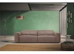 2,5-Sitzer EGOITALIANO "Beverly, Designsofa mit erstklassigem Sitzkomfort und tollen Details", braun (mud), B:242cm H:95cm T:109cm, Luxus-Micofaser Lederoptik (100% Polyester) ist ein neues technisches Gewebe mit einem visuellen und taktilen Aspekt, der dem Nubuk sehr nahe kommt, mit innovativen Eigenschaften. Seine außerordentliche Weichheit kommt von einem exklusiven Produktionsprozess, der Unre