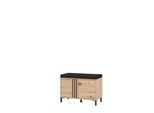 Schuhbank HOME AFFAIRE "LAVAL, Schuhschrank, Schuhregal, Schuhtruhe, Schuhkommode, Sitzbank", braun (artisan eiche), B:80cm H:57cm T:40cm, MDF, Metall, Spanplatte, Sitzbänke, Schuhbank, mit zwei Türen (dahinter zwei Fächer)