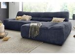 Ecksofa DOMO COLLECTION "Cesena moderne Polsterecke mit flachen Armlehnen, L-Form", blau (dunkelblau), B:288cm H:81cm T:175cm, Sofas, Ecksofa, fester Sitzkomfort, frei im Raum stellbar