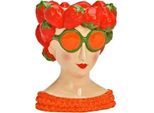 Vase Frau Erdbeere Dekor Multicolor