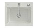 Villeroy und Boch Subway 60 S Einbauspüle 330902SM mit Ablaufgarnitur, Excenterbetätigung, 600 x 510 mm, steam CeramicPlus