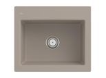 Villeroy und Boch Subway 60 S Einbauspüle 330901AM mit Ablaufgarnitur und Handbetätigung, 600 x 510 mm, Almond