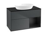 Villeroy und Boch Finion Waschtischunterschrank FA22PDHG 100cm, Abdeckplatte black matt, Regale Black matt lacquer, Midnight Blue Matt Lacquer