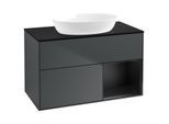 Villeroy und Boch Finion Waschtischunterschrank GA22PDHG 100cm, Abdeckplatte black matt, Emotion, Regale Black matt lacquer, Midnight Blue Matt Lacquer