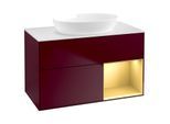 Villeroy und Boch Finion Waschtischunterschrank GA21HFHB 100cm, Abdeckplatte white matt, Emotion, Regale Gold matt lacquer, Peony Matt