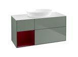 Villeroy und Boch Finion Waschtischunterschrank GA61HBGM 120cm, Abdeckplatte white matt, Emotion, Regale Peony matt lacquer, Olive Matt Lacquer