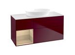 Villeroy und Boch Finion Waschtischunterschrank GA61PCHB 120cm, Abdeckplatte white matt, Emotion, Regale Oak Veneer, Peony Matt