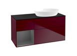 Villeroy und Boch Finion Waschtischunterschrank GA42GKHB 120cm, Abdeckplatte black matt, Emotion, Regale Anthracite matt lacquer, Peony Matt