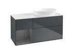Villeroy und Boch Finion Waschtischunterschrank GA41GKHG 120cm, Abdeckplatte white matt, Emotion, Regale Anthracite matt lacquer, Midnight Blue Matt Lacquer