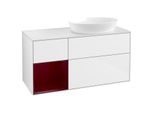 Villeroy und Boch Finion Waschtischunterschrank GA41HBGF 120cm, Abdeckplatte white matt, Emotion, Regale Peony matt lacquer, Glossy white lacquer
