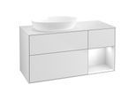 Villeroy und Boch Finion Waschtischunterschrank GA51GFMT 120cm, Abdeckplatte white matt, Emotion, Regale Glossy white lacquer, White matt lacquer