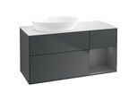 Villeroy und Boch Finion Waschtischunterschrank GA51GKHG 120cm, Abdeckplatte white matt, Emotion, Regale Anthracite matt lacquer, Midnight Blue Matt Lacquer