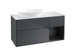 Villeroy und Boch Finion Waschtischunterschrank GA51PDHG 120cm, Abdeckplatte white matt, Emotion, Regale Black matt lacquer, Midnight Blue Matt Lacquer