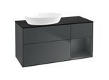 Villeroy und Boch Finion Waschtischunterschrank FA52HGHG 120cm, Abdeckplatte black matt, Regale Midnight matt lacquer, Midnight Blue Matt Lacquer