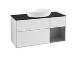 Villeroy und Boch Finion Waschtischunterschrank FA72GKMT 120cm, Abdeckplatte black matt, Regale Anthracite matt lacquer, White matt lacquer