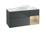 Villeroy und Boch Finion Waschtischunterschrank FA71PCHG 120cm, Abdeckplatte white matt, Regale Oak Veneer, Midnight Blue Matt Lacquer