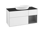 Villeroy und Boch Finion Waschtischunterschrank GA72GKGF 120cm, Abdeckplatte black matt, Emotion, Regale Anthracite matt lacquer, Glossy white lacquer