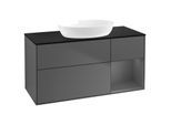 Villeroy und Boch Finion Waschtischunterschrank GA72GKGK 120cm, Abdeckplatte black matt, Emotion, Regale Anthracite matt lacquer, Anthracite matt