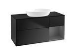 Villeroy und Boch Finion Waschtischunterschrank GA72GKPD 120cm, Abdeckplatte black matt, Emotion, Regale Anthracite matt lacquer, Black matt lacquer