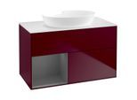 Villeroy und Boch Finion Waschtischunterschrank FA11GKHB 100cm, Abdeckplatte white matt, Regale Anthracite matt lacquer, Peony Matt