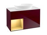 Villeroy und Boch Finion Waschtischunterschrank FA11HFHB 100cm, Abdeckplatte white matt, Regale Gold matt lacquer, Peony Matt