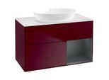 Villeroy und Boch Finion Waschtischunterschrank FA21HGHB 100cm, Abdeckplatte white matt, Regale Midnight matt lacquer, Peony Matt