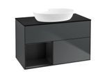 Villeroy und Boch Finion Waschtischunterschrank GA12PDHG 100cm, Abdeckplatte black matt, Emotion, Regale Black matt lacquer, Midnight Blue Matt Lacquer
