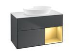 Villeroy und Boch Finion Waschtischunterschrank GA21HFHG 100cm, Abdeckplatte white matt, Emotion, Regale Gold matt lacquer, Midnight Blue Matt Lacquer