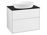 Villeroy und Boch Finion Waschtischunterschrank F99200GF 80x60,3cm, Abdeckplatte black matt, Glossy white lacquer