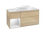 Villeroy und Boch Finion Waschtischunterschrank GA61MTPC 120cm, Abdeckplatte white matt, Emotion, Regale White matt lacquer, Oak Veneer