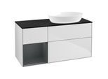 Villeroy und Boch Finion Waschtischunterschrank FA42HGMT 120cm, Abdeckplatte black matt, Regale Midnight matt lacquer, White matt lacquer