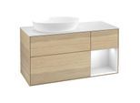 Villeroy und Boch Finion Waschtischunterschrank GA51MTPC 120cm, Abdeckplatte white matt, Emotion, Regale White matt lacquer, Oak Veneer