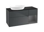 Villeroy und Boch Finion Waschtischunterschrank FA52GKHG 120cm, Abdeckplatte black matt, Regale Anthracite matt lacquer, Midnight Blue Matt Lacquer