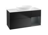 Villeroy und Boch Finion Waschtischunterschrank FA71HGPD 120cm, Abdeckplatte white matt, Regale Midnight matt lacquer, Black matt lacquer