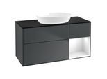 Villeroy und Boch Finion Waschtischunterschrank GA72GFHG 120cm, Abdeckplatte black matt, Emotion, Regale Glossy white lacquer, Midnight Blue Matt Lacquer