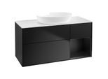 Villeroy und Boch Finion Waschtischunterschrank FA71PDPD 120cm, Abdeckplatte white matt, Regale Black matt lacquer, Black matt lacquer