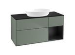 Villeroy und Boch Finion Waschtischunterschrank GA72PDGM 120cm, Abdeckplatte black matt, Emotion, Regale Black matt lacquer, Olive Matt Lacquer