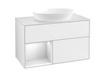 Villeroy und Boch Finion Waschtischunterschrank GA11MTGF 100cm, Abdeckplatte white matt, Emotion, Regale White matt lacquer, Glossy white lacquer