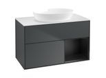 Villeroy und Boch Finion Waschtischunterschrank GA21PDHG 100cm, Abdeckplatte white matt, Emotion, Regale Black matt lacquer, Midnight Blue Matt Lacquer