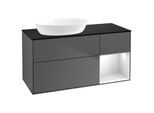 Villeroy und Boch Finion Waschtischunterschrank GA52MTGK 120cm, Abdeckplatte black matt, Emotion, Regale White matt lacquer, Anthracite matt